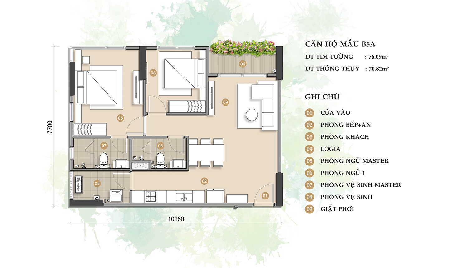 CĂN HỘ MẪU B5A