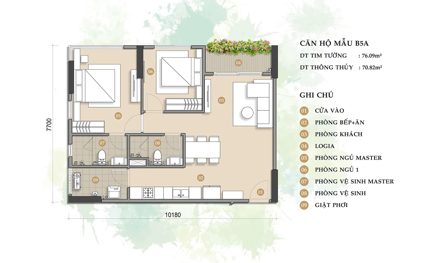 CĂN HỘ MẪU B5A